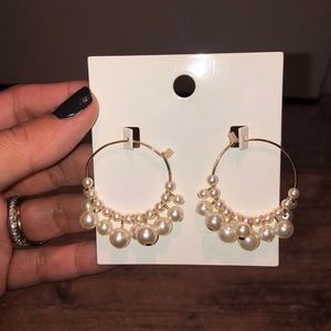 Pearl Hoop Earrings